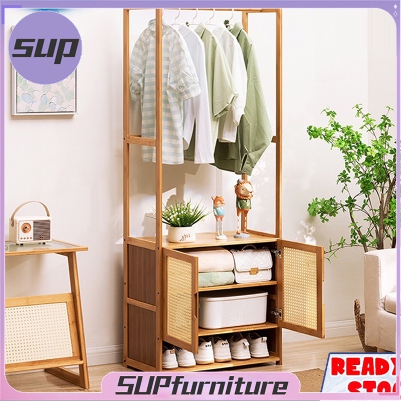 SUPfurniture Nordic Style Bedroom Clothes Rack Clothes Hanger Standing ...