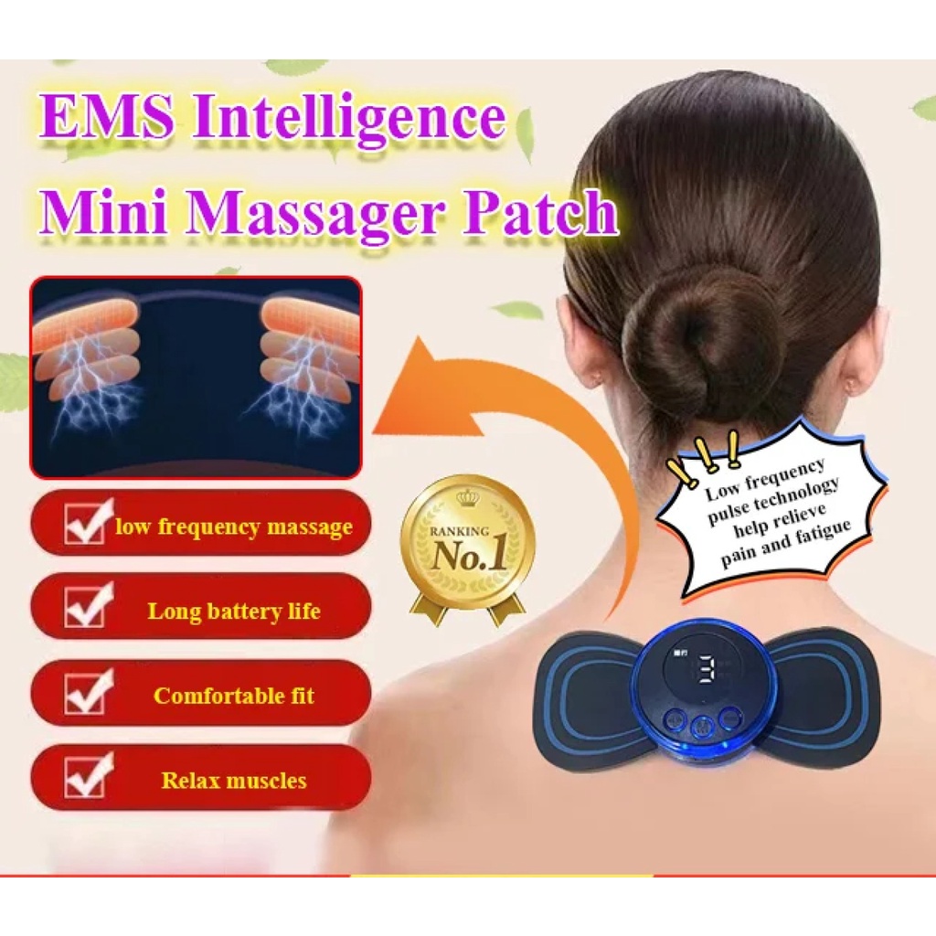 Neck Pulse Massage Patch Ems Electric Therapy Mini Massager Shoulder & Neck  Intelligent Electric Neck Massager