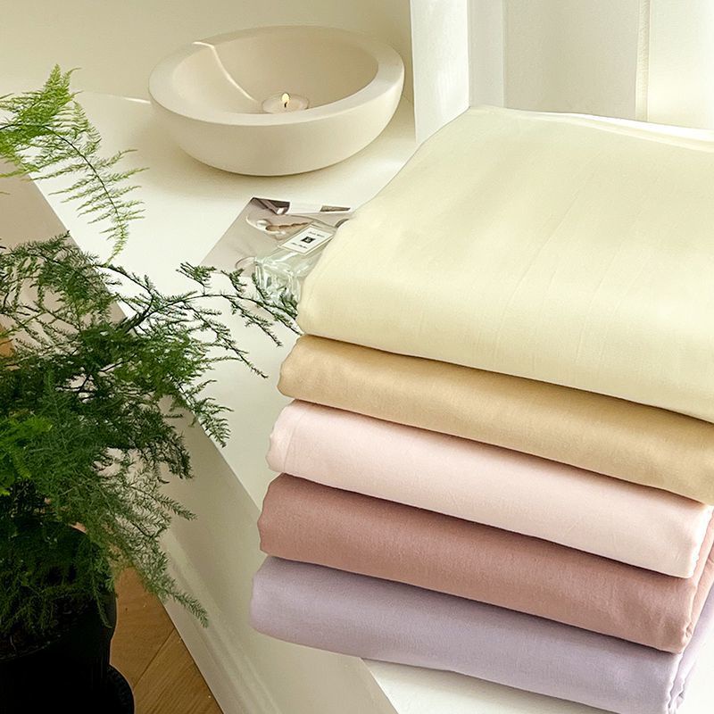 Soft Solid Color Flat Sheet Queen King Size Bed Sheet High Quality