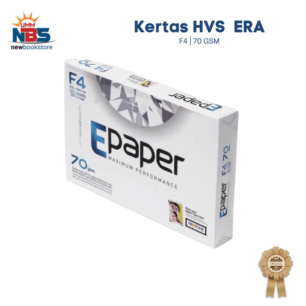 Printer / Photocopy Paper | F4 ERA HVS Paper | 1 Rim Packaging contains ...