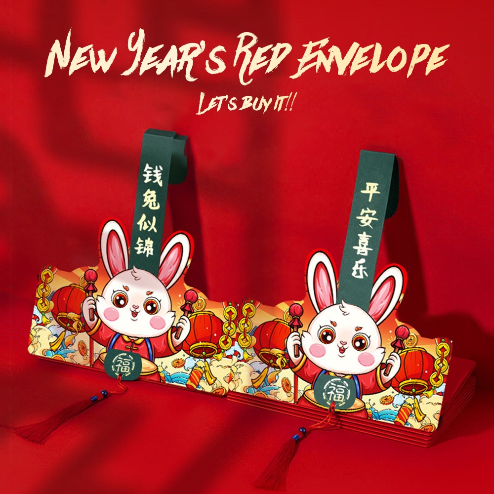 Angpao 2023 Folding Red Envelopes Year Of Rabbit Hongbao Lucky Red