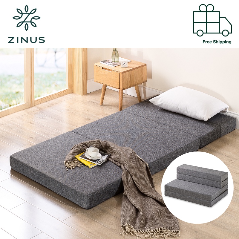 (Discon) Zinus 4 inch Sofa Bed Grey (10cm) | Shopee Singapore