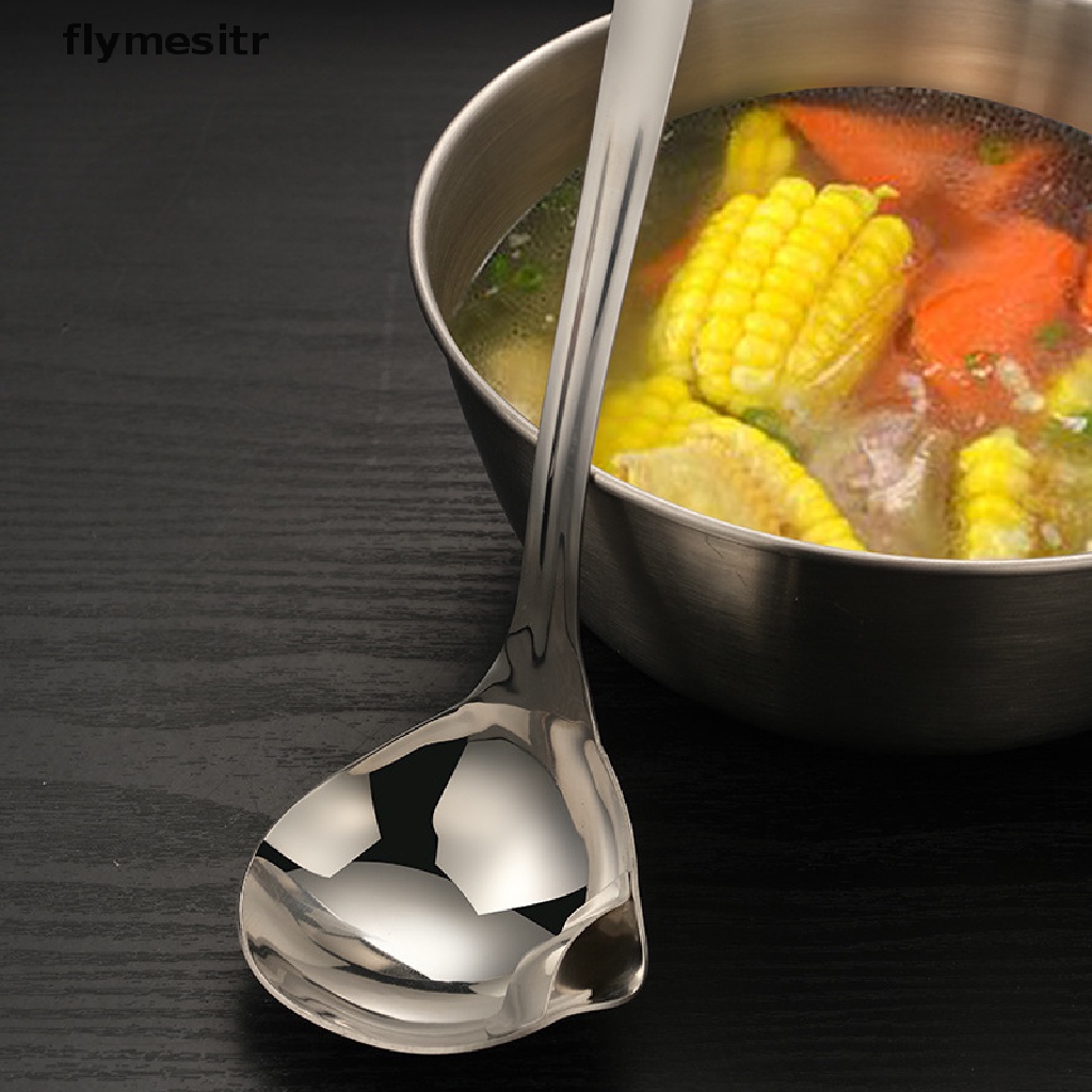 Flym Stainless Steel Soup Fat Oil Separator Ladles Skimmer Spoon Soup