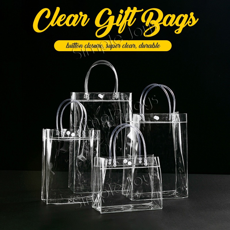 Transparent Clear Plastic Gift Bag With Handle Shopee Singapore