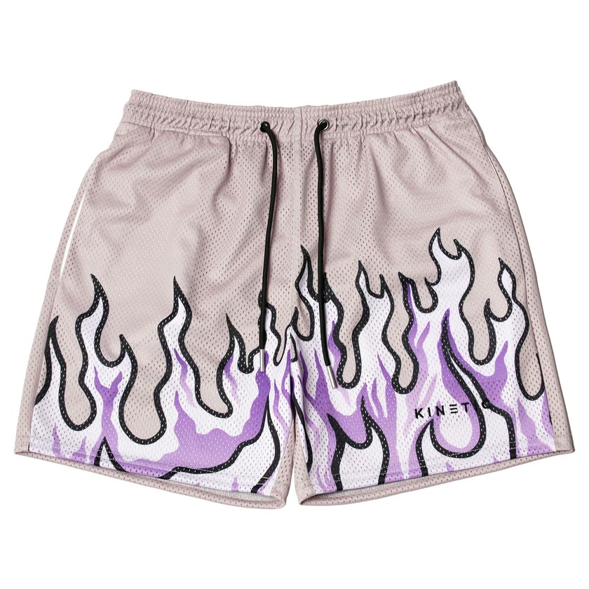 KINETIC Trendy brand New Shorts Men Street Wear Joint Flame Fitness Sports Running Quick-Drying Basketball men shorts