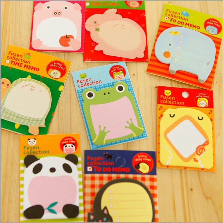 Cute Animal Cartoon Sticky Notes Self-Stick Memo Pad 8*5.4cm for Pet ...