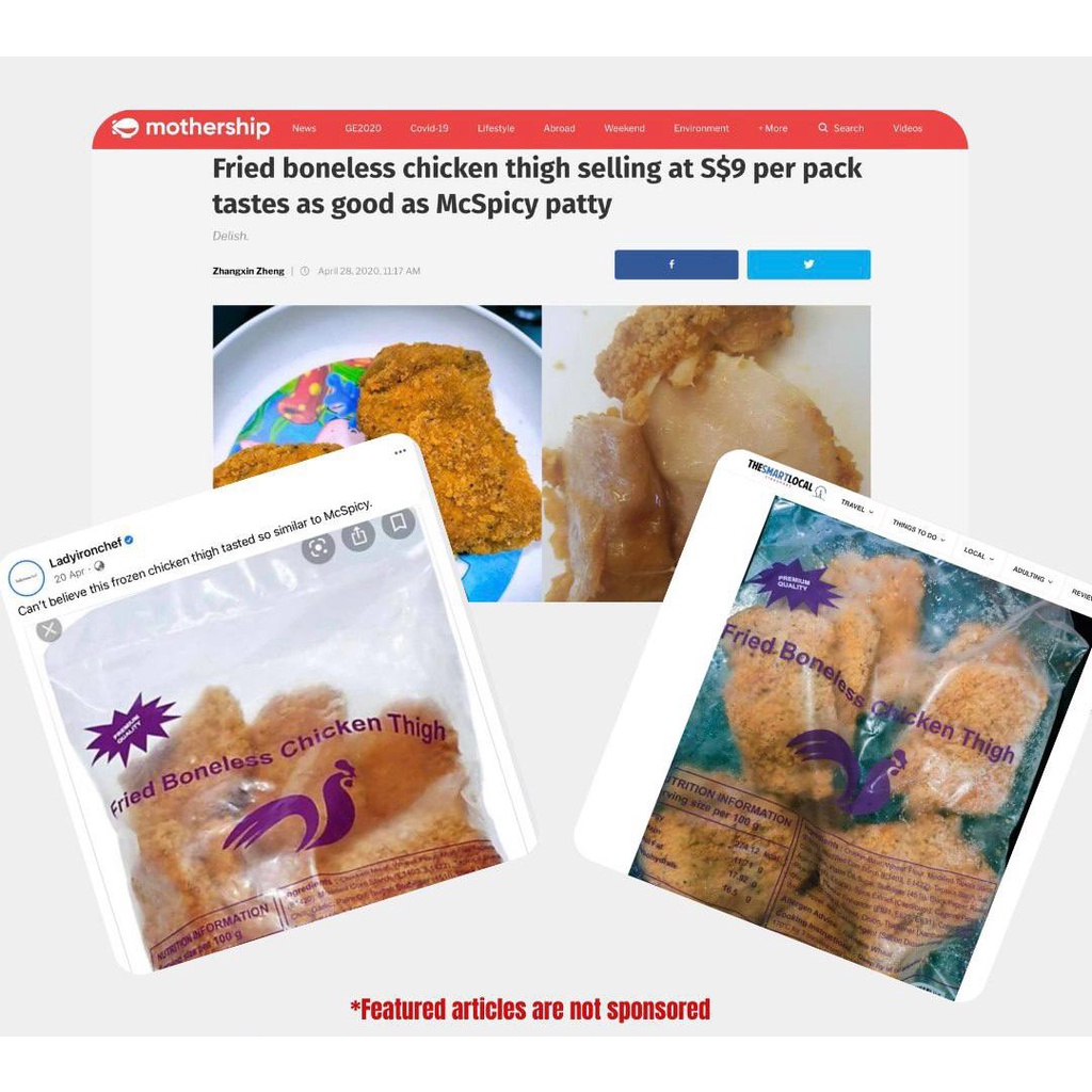 New Multi Fried Boneless Chicken Thigh, 800g (SPICY) (Halal) | Shopee ...