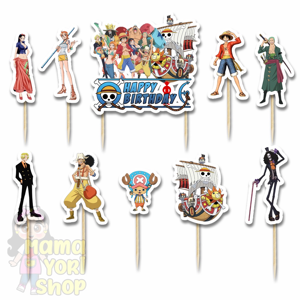 One PIECE Motif Cake Topper Birthday Cake Topper | Shopee Singapore