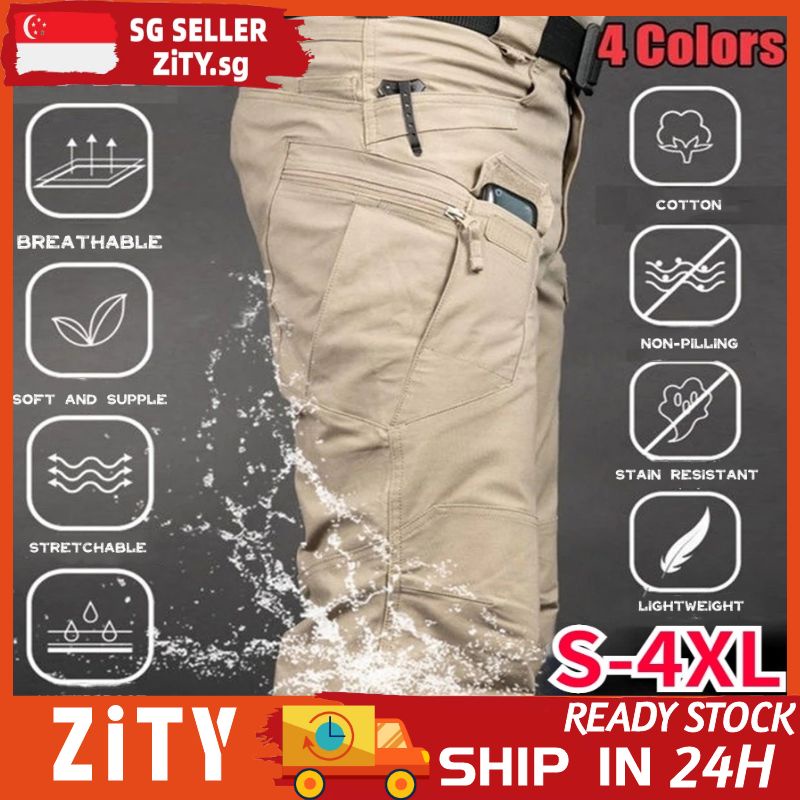 ZiTY IX7 S-4XL Tactical Pants Waterproof Slim Fit Multi Pockets Anti ...