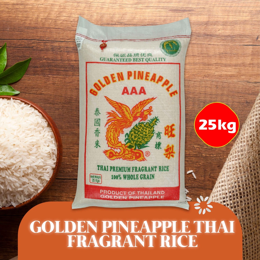 Golden Pineapple Thai Hom Mali Fragrant Rice 25kg | Shopee Singapore