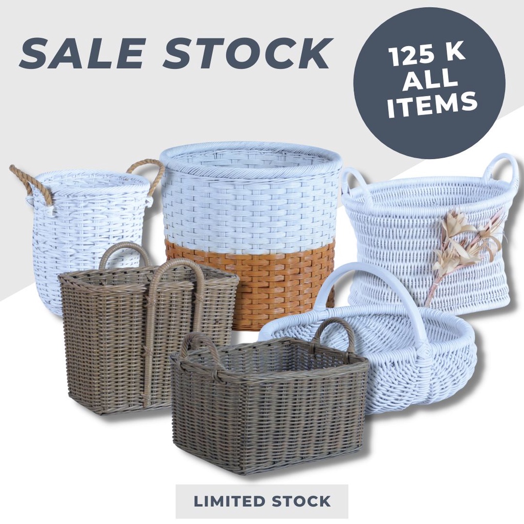 Warehouse Clearance Stock Rattan Basket 100% Genuine Rattan | Shopee ...