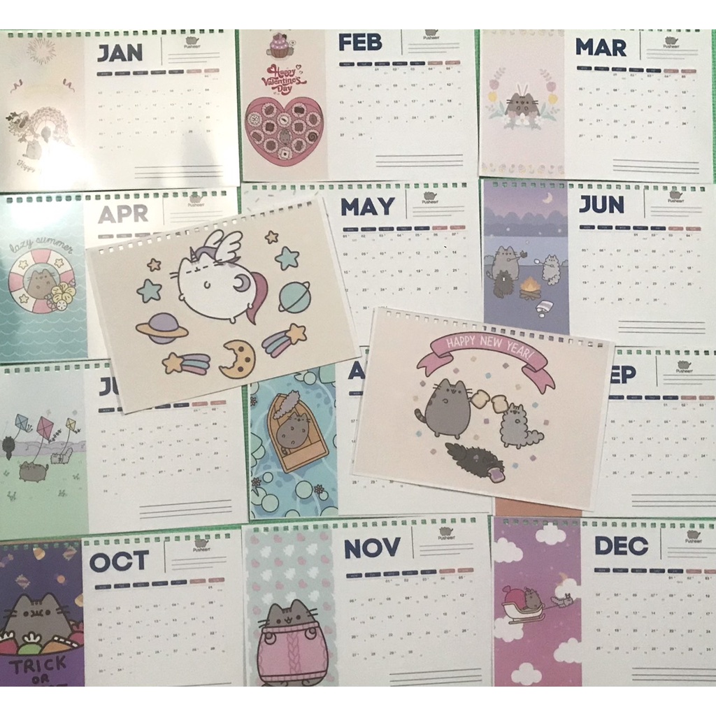 Desk Calendar 2024 Pusheen LĐB16 cute calendar with calendar Shopee