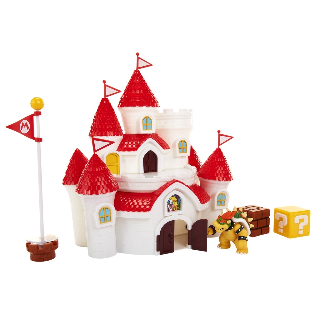 Super Mario Deluxe Mushroom Kingdom Castle Playset Includes Bowser Figure Shopee Singapore 5080