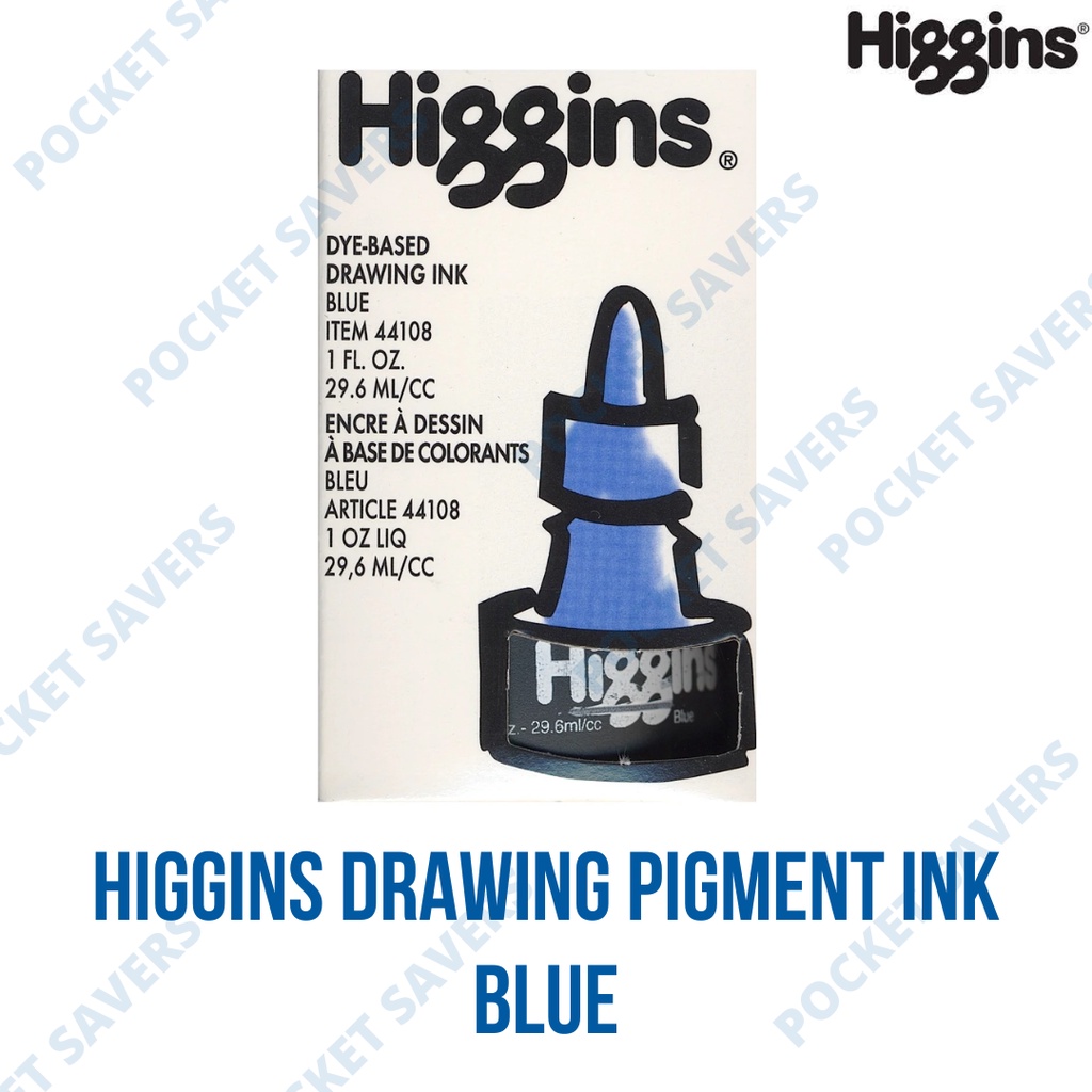 HIGGINS Pigmented Dye-based Drawing Ink RED / BLUE (Calligraphy ...