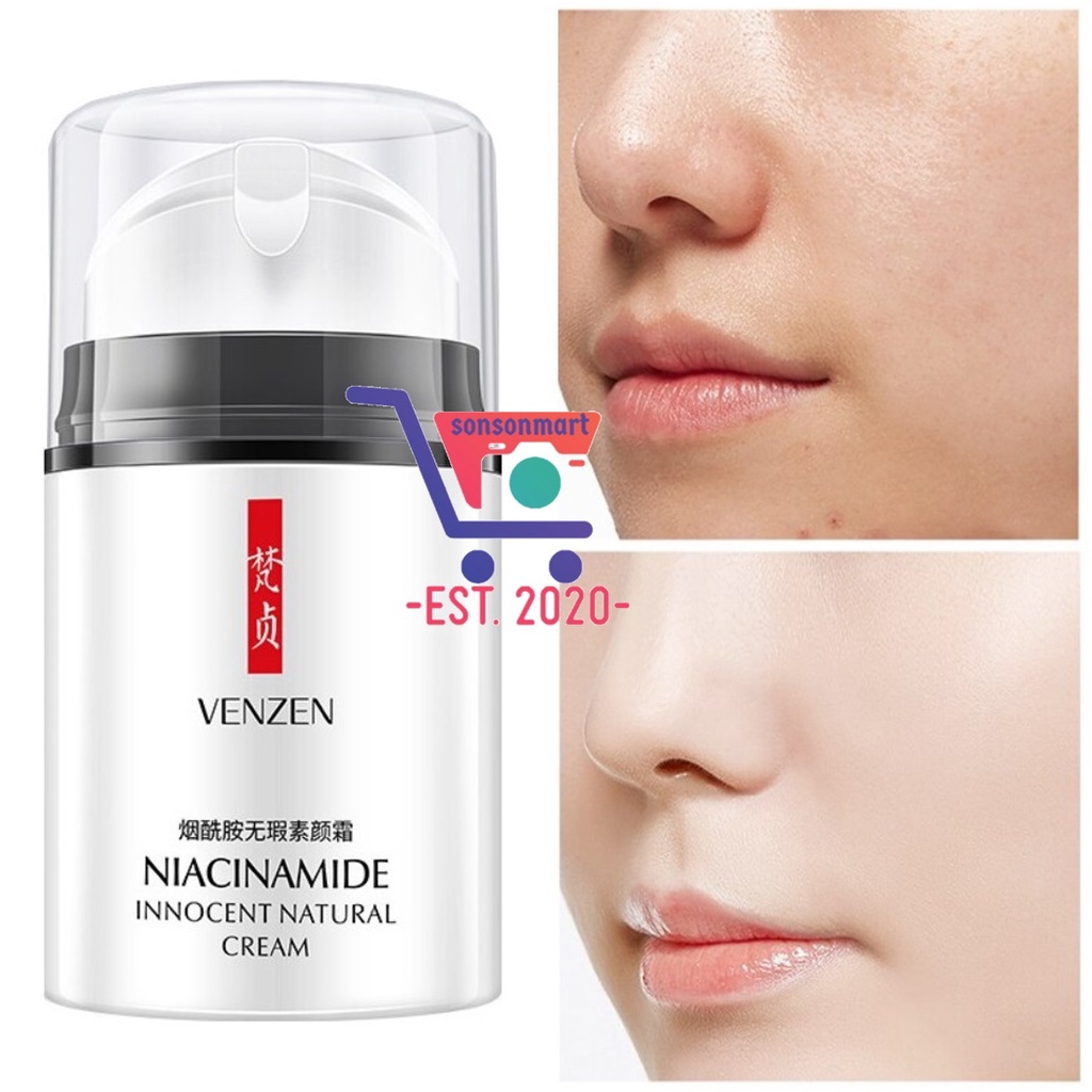 VENZEN Niacinamide Innocent Natural Cream Skin Care Nude Makeup Crystal ...
