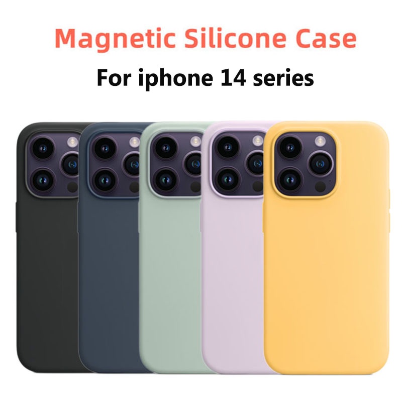 Liquid Silicone Case For Apple iPhone 14 Pro Max 14 Plus 14Pro 14Plus Cover Wireless Magnetic Charging