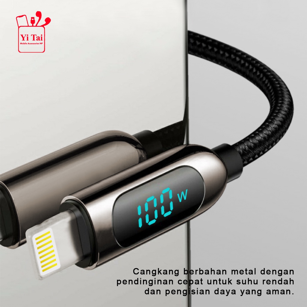 YI TAI - Kabel Data Type C Ke Lightning PD100W Super Fast Charging - Gambar 2