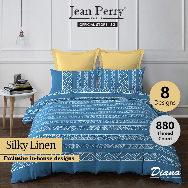 Diana 880TC Silky Linen Bedsheet Set I Fitted Sheet I Bedsheet Cover I