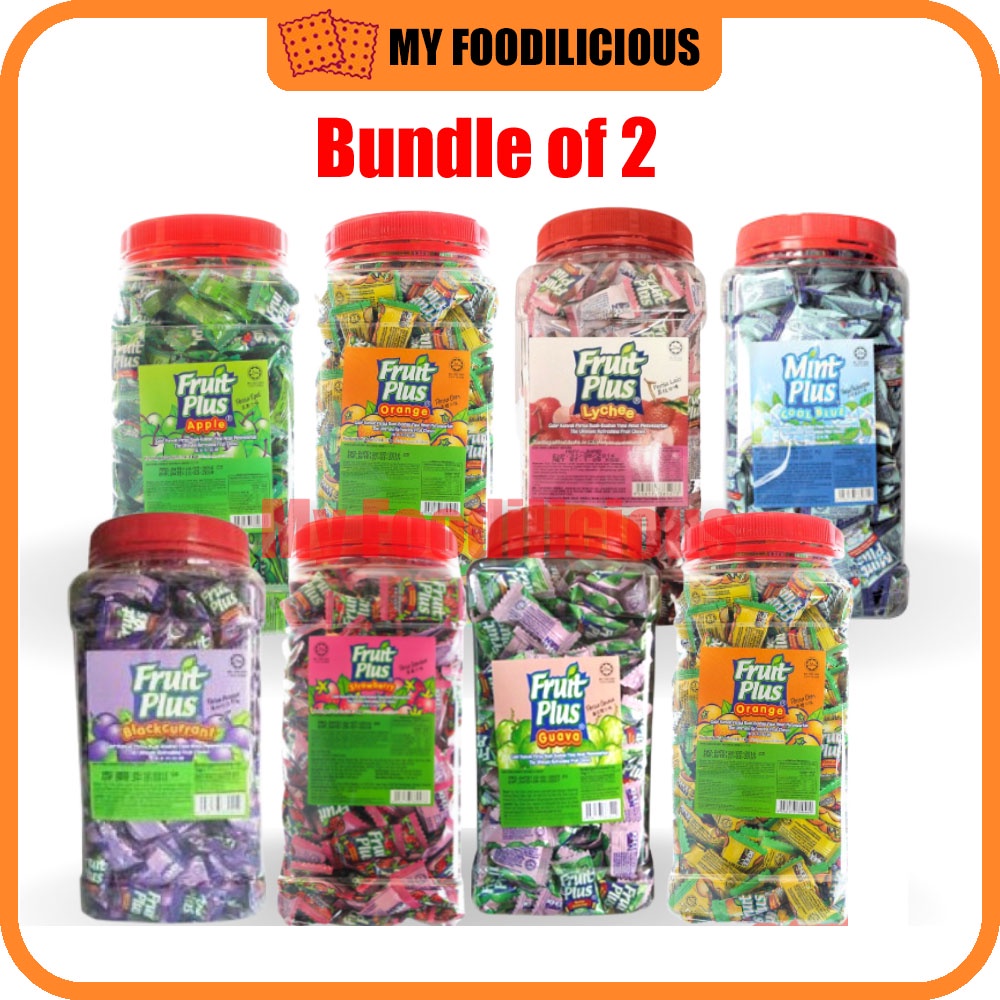 Fruit Plus Chewy Candy 350 pcs Blackcurrant/Orange/Apple/Strawberry/Guava/Mango Sweet Candy