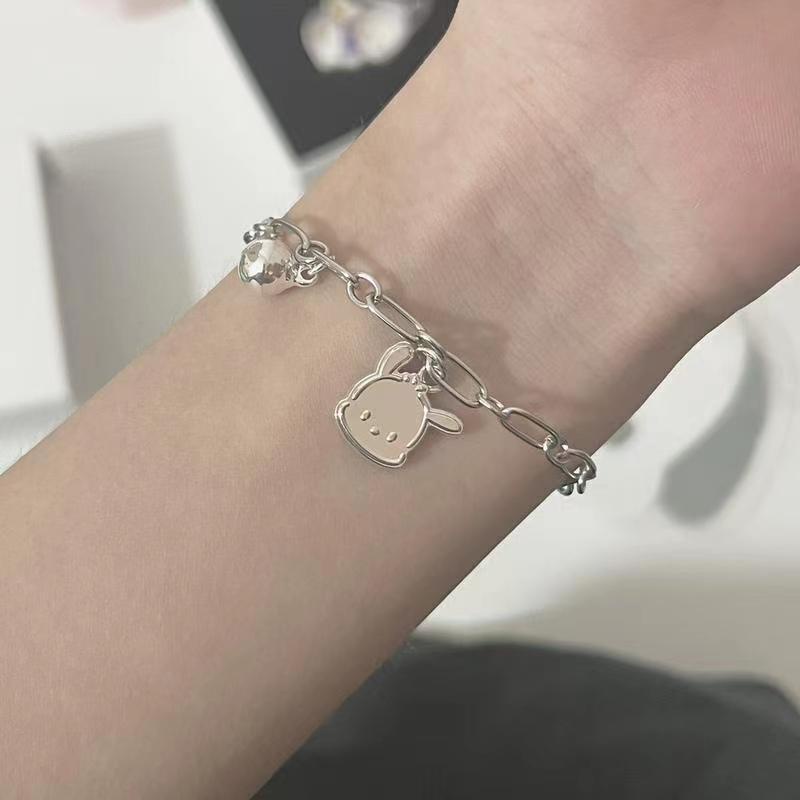 Fashion Women Jewelry Alloy Pochacco Dog Pendant Bracelet Necklace