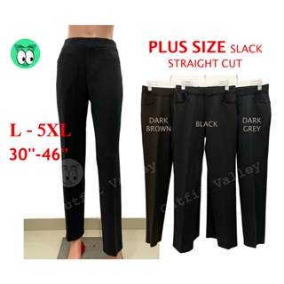 PLUS SIZE Women Stretchable Slack/Office Pants Straight Cut M-6XL  (BLACK/BROWN/GREY)