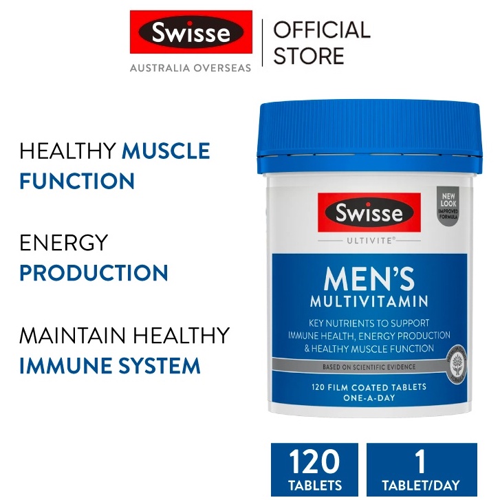 Swisse Ultivite Men's Multivitamin 120 Film Coated Tablets (EXP:09 2026 ...