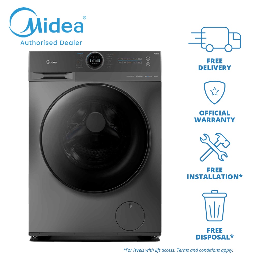 (Bulky) Midea 9.5kg Front Load Washer MF200W95B | Shopee Singapore