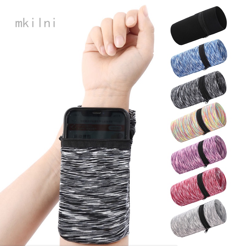 Sports Wrist Wallet Pocket Wristband Wrist Pouch with Zippered Sport