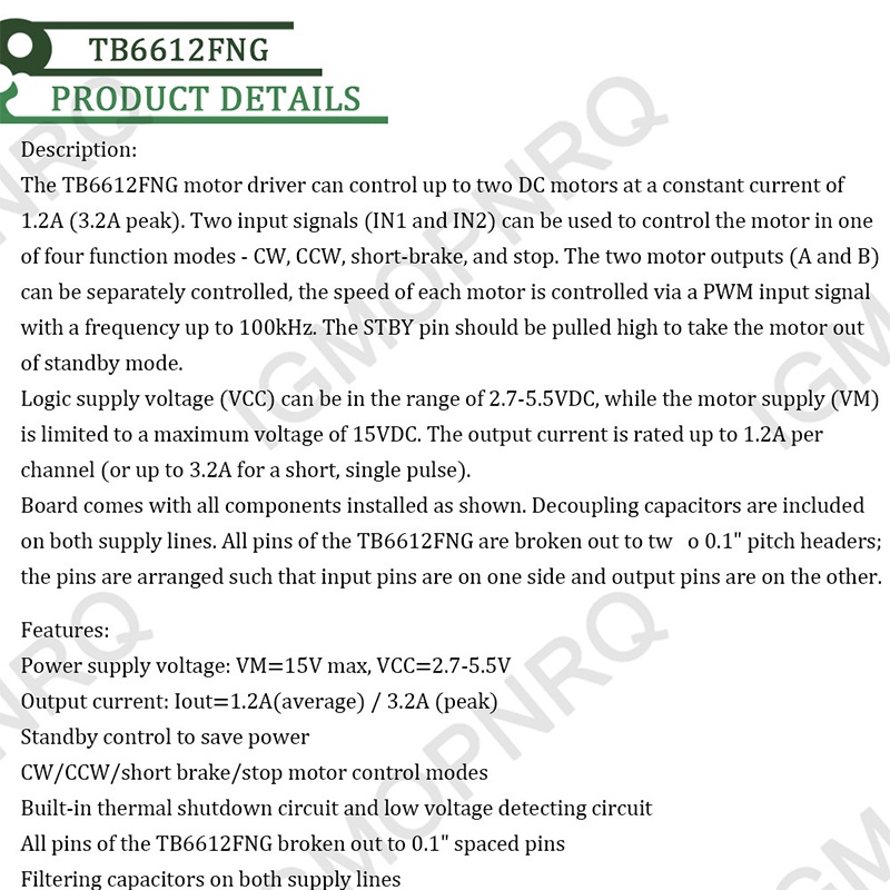 1db DRV8833 DC Motor Meghajtó Fedélzeti Modul Dual Motor Driver 1a Tb6612fng Az Arduino Microcontroller Szamara Jobb Mint Az L298n Tb6612