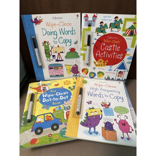 Usborne children wipe clean words dot to dot castle activities Shopee Singapore