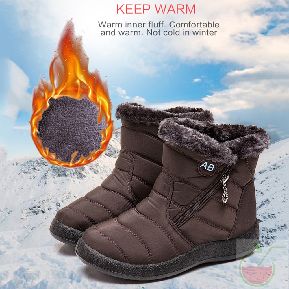 Women's Cold Weather Boots Plush Lined Waterproof Winter Boots Warm ...