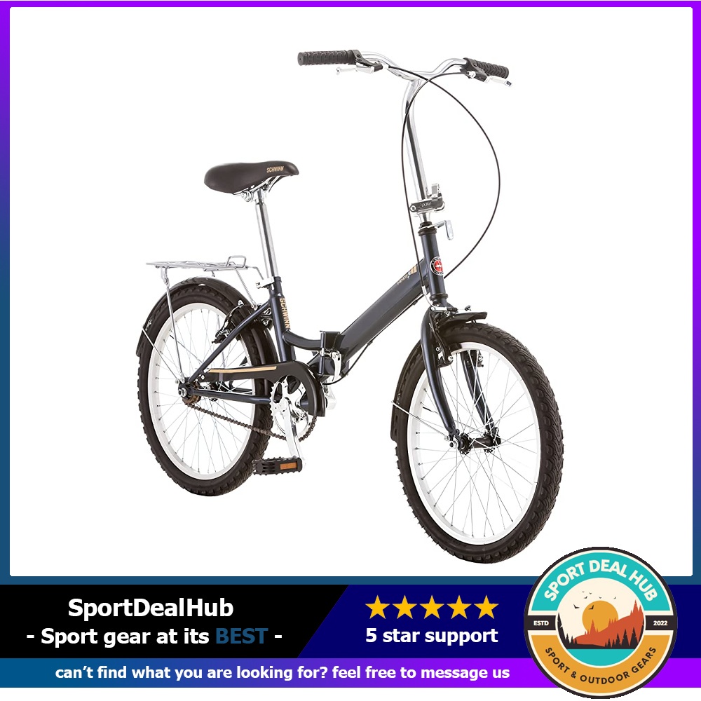 [sgstock] Schwinn Hinge Adult Folding Bike, 20-inch Wheels, Rear Carry ...