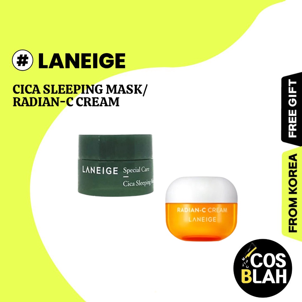 [LANEIGE] Cica Sleeping Mask 10ml / RadianC Cream 10ml (Sample Size