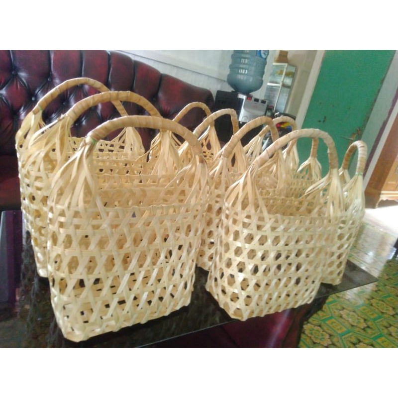 Multipurpose Hampers Basket Bag, Woven Bamboo, Fruit Basket Unique 