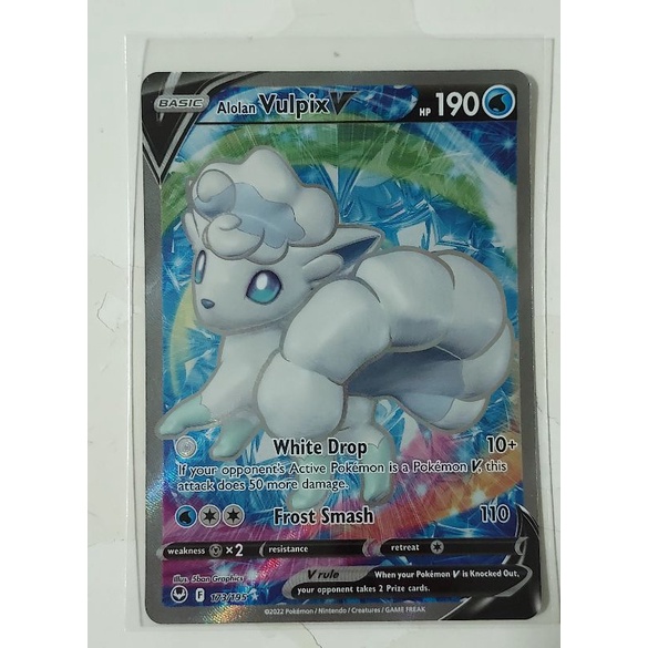 Pokemon alolan vulpix v full art silver tempest card | Shopee Singapore