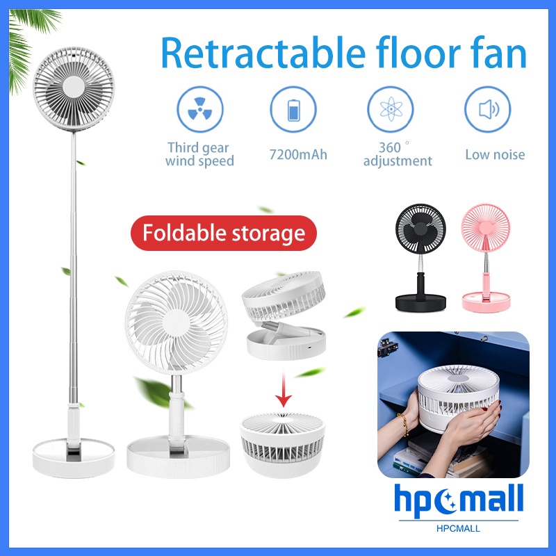 Portable Fan Strong Wind Folding Fan Rechargeable Telescopic Strong ...