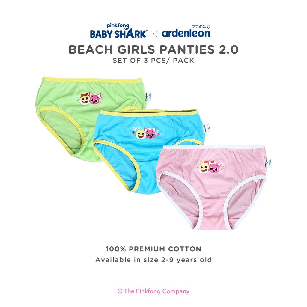 Ardenleon Pinkfong Baby Shark Girls Panties Beach Panties 2.0 Shopee