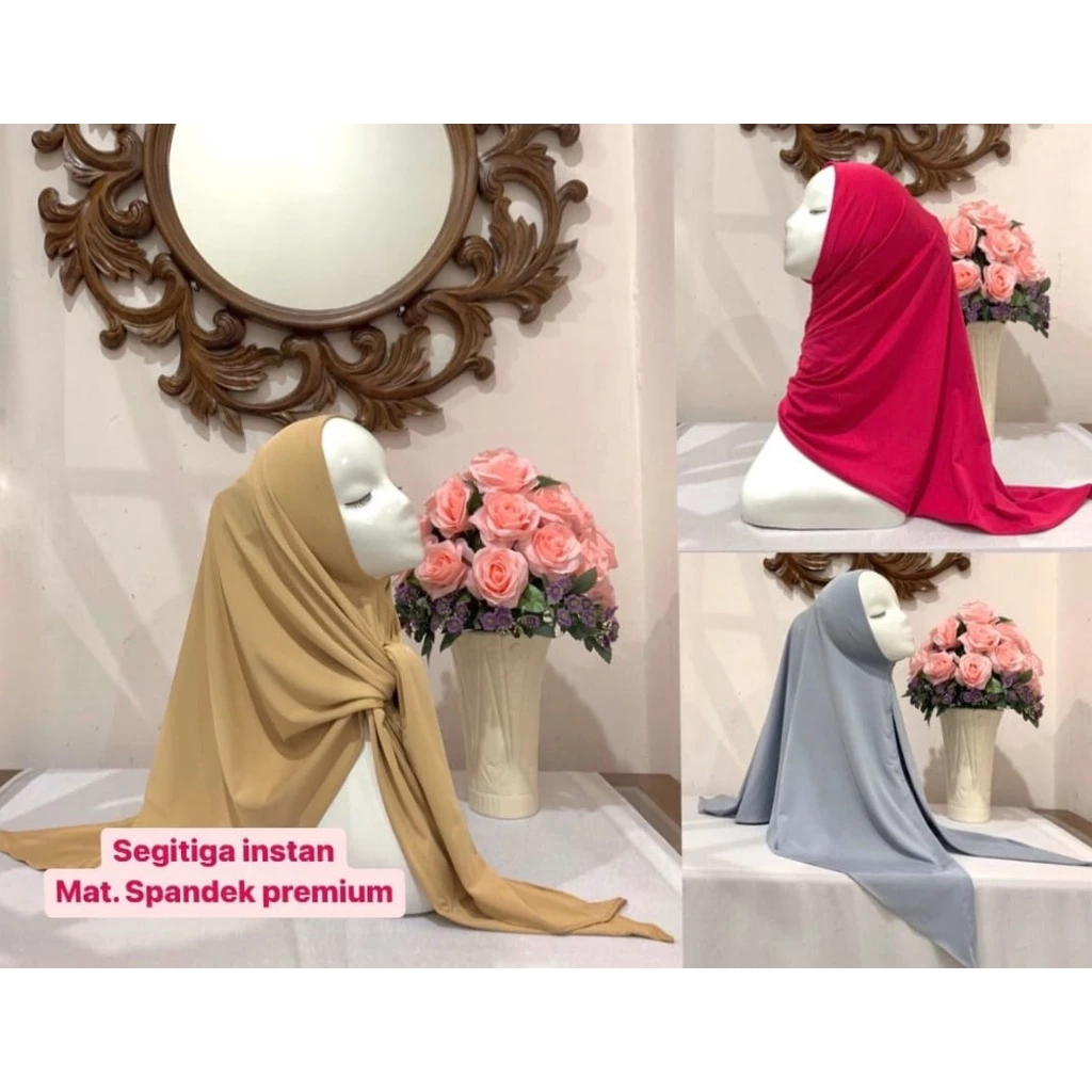 HIJAB SEGITIGA OVAL JERSEY / SEGI TIGA INSTAN JERSEY PREMIUM / SEGITIGA POLOS OVAL - Gambar 3