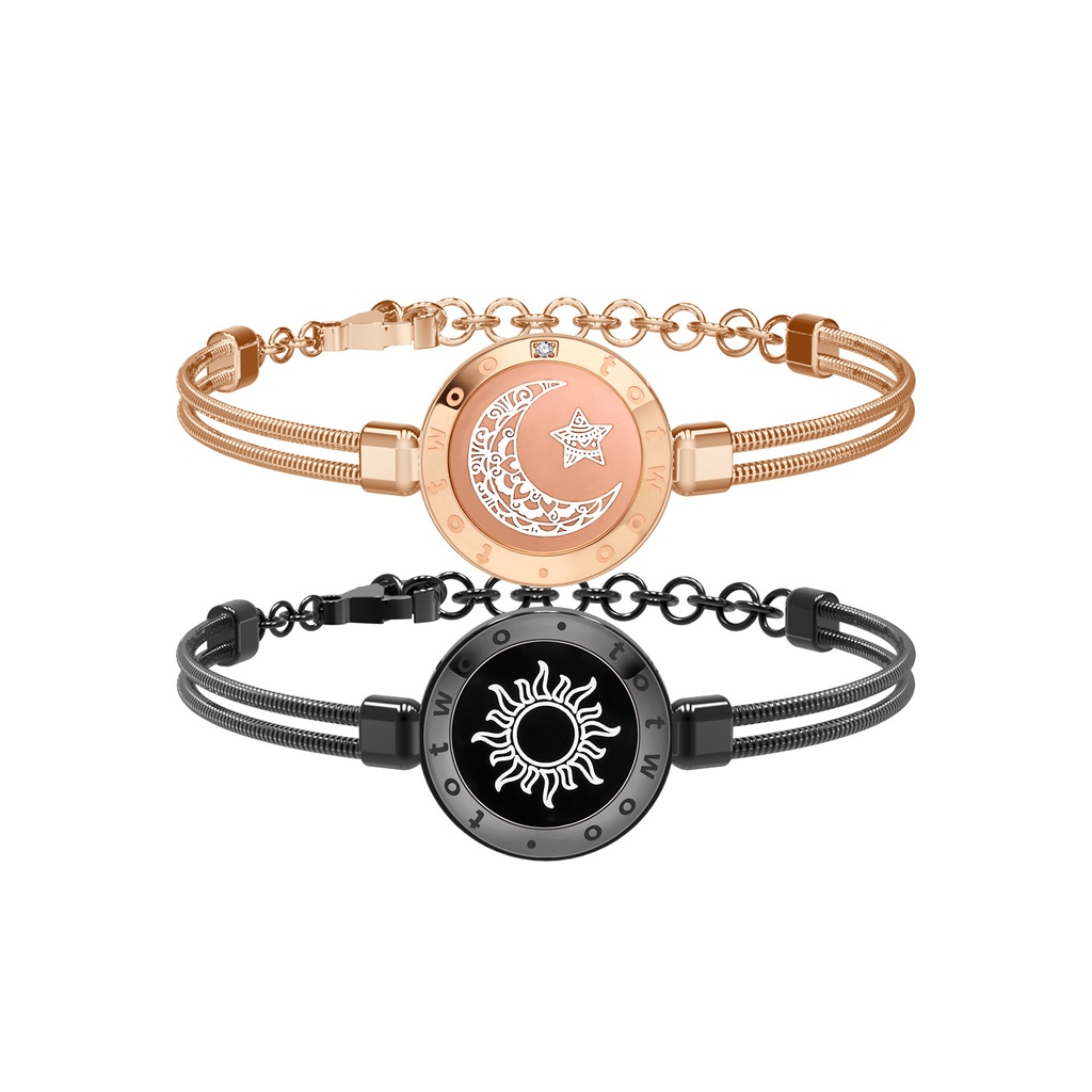 TOTWOO Sun and Moon Couple Bracelets Bracelet for couple with box Light up Couple Bracelet for Long Distance Relationship Gifts for Girlfriend Smart Jewelry Shopee Singapore