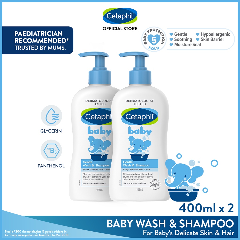 [Bundle Of 2] Cetaphil Baby Gentle Wash And Shampoo With Glycerin And
