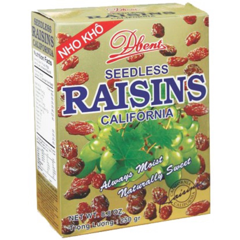 Dbent-usa Raisins Yellow Raisins, Box (250g) | Shopee Singapore