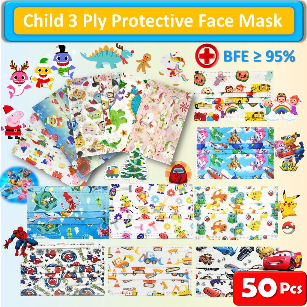 3 Ply Kid Disposable Mask  *50Pcs Pack *Ready Stock Kids Mask *