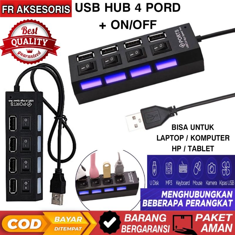 USB Hub 4 Port on off Cable USB Hub 4 ports with Led on and off switch ...