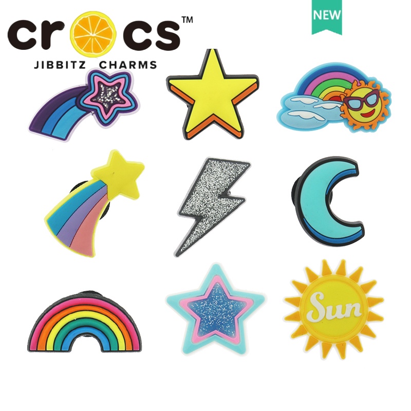 jibbitz crocs charms Rainbow Series DIY Shoes Flower Shoe