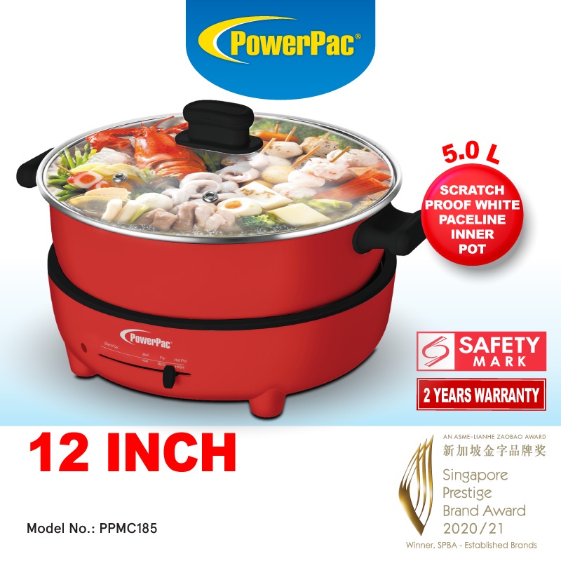 PowerPac 5L Steamboat & Multi Cooker (PPMC185) Shopee Singapore