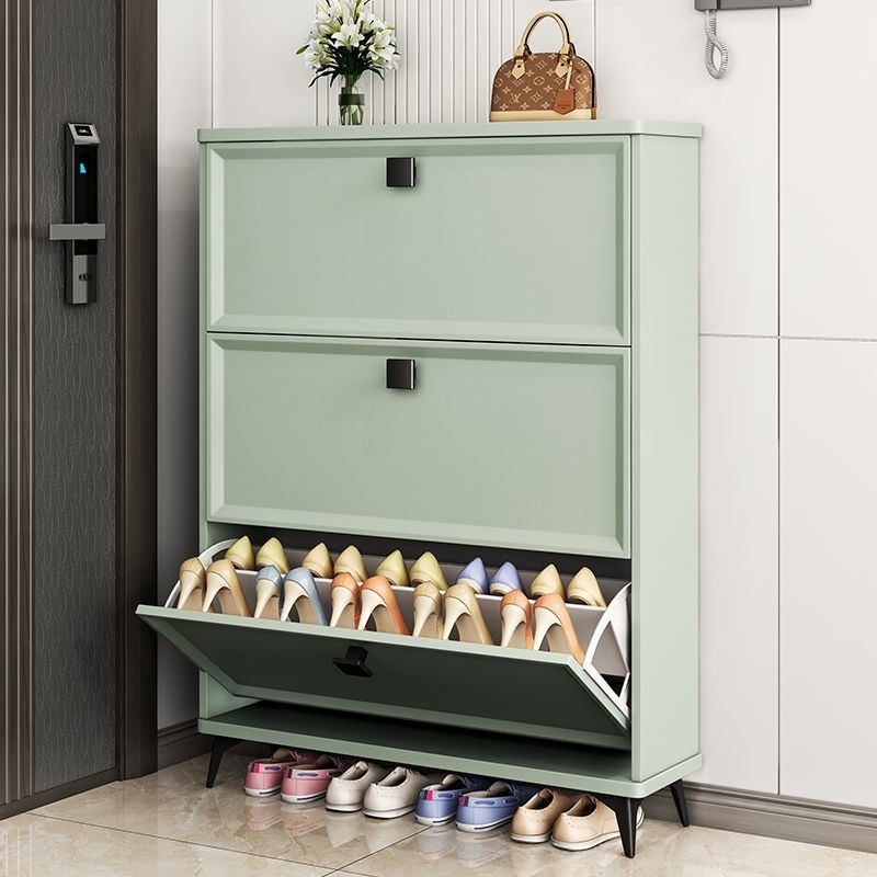 Shoe Cabinet Avocado Green Slim Shoe Rack Home Dustproof Large Capacity ...