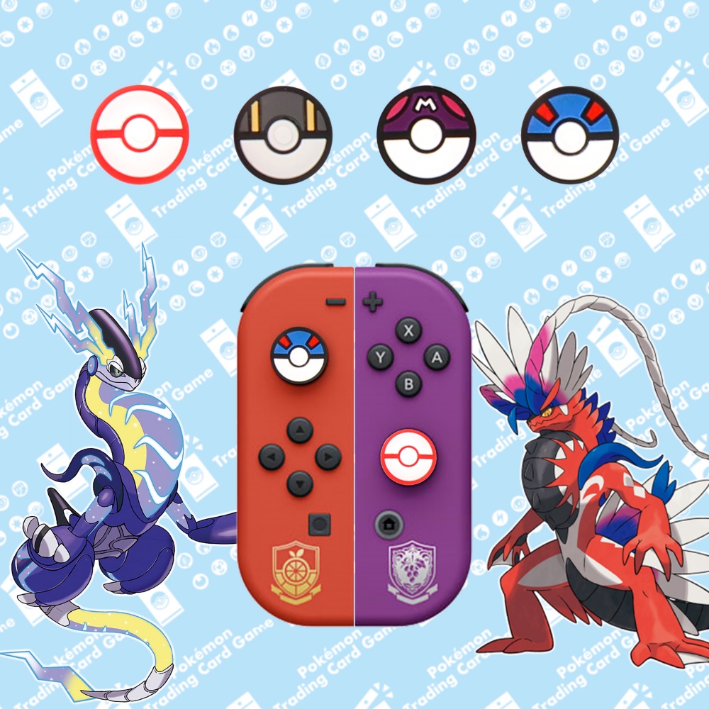 Pokemon Scarlet Violet Silicone Thumb Stick Grip Caps For Nintendo ...