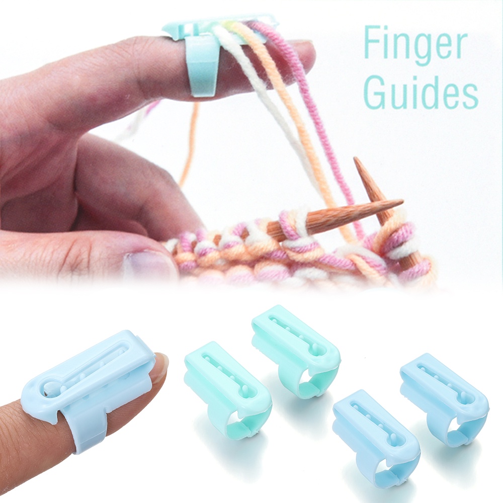 2 pcs Yarn Guide Finger Holder Knitting Thimble Ring Finger Splitter