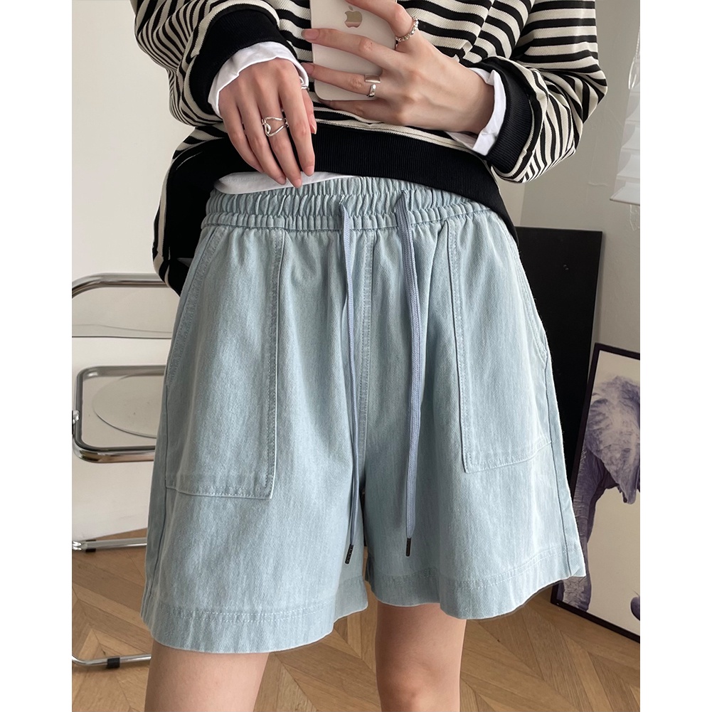 women's cotton shorts with elastic waist