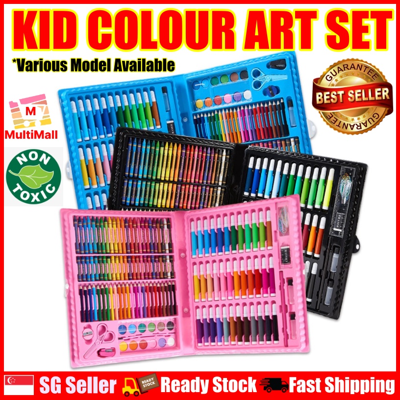 (SG STOCK) Kids Art Colour Pencils Markers Painting Drawing Set Kid Toy Gift Crayon Pastel Set Colour Pen